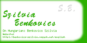 szilvia benkovics business card